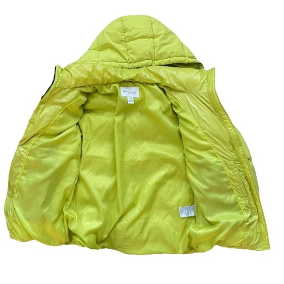 Two By Vince Camuto Neon Yellow Women Size M Puffer Jacket Hood Down, Feather - Picture 4 of 11
